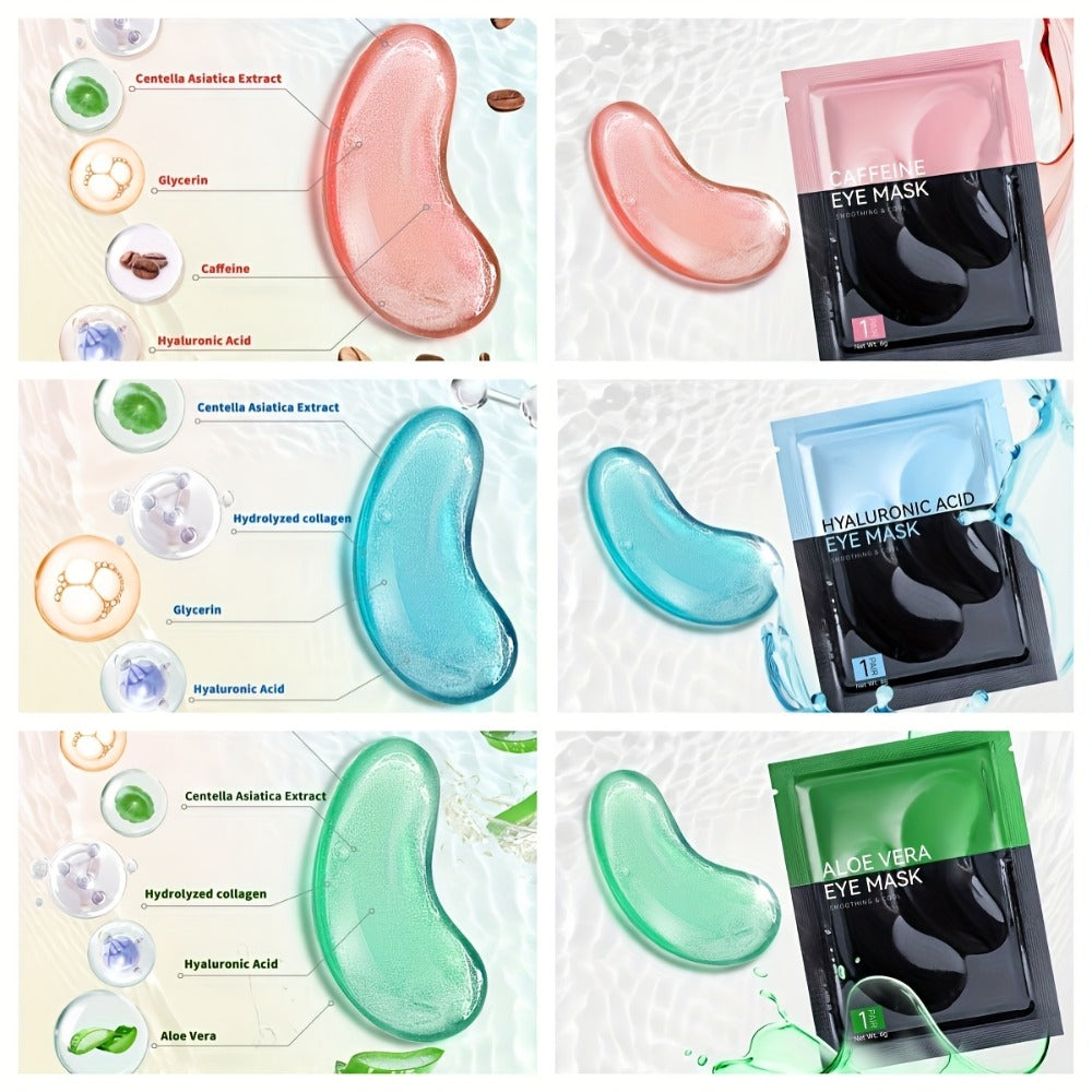 Under Eye Patches Collagen 25 Pairs 3-Formula Choice — Caffeine for Dark Circles & Puffiness | Hyaluronic Acid for Deep Hydration | Aloe Vera for Soothing & Cooling | All Skin Type - product image 15