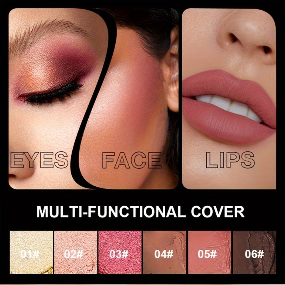 3-in-1 Makeup Stick Set 6pcs — Waterproof Blush Eye Shadow & Highlighter Stick, Long-Lasting Moisturizing Cream Formula, Pink & Brown Luster Shades for All Skin Tones - product image 9