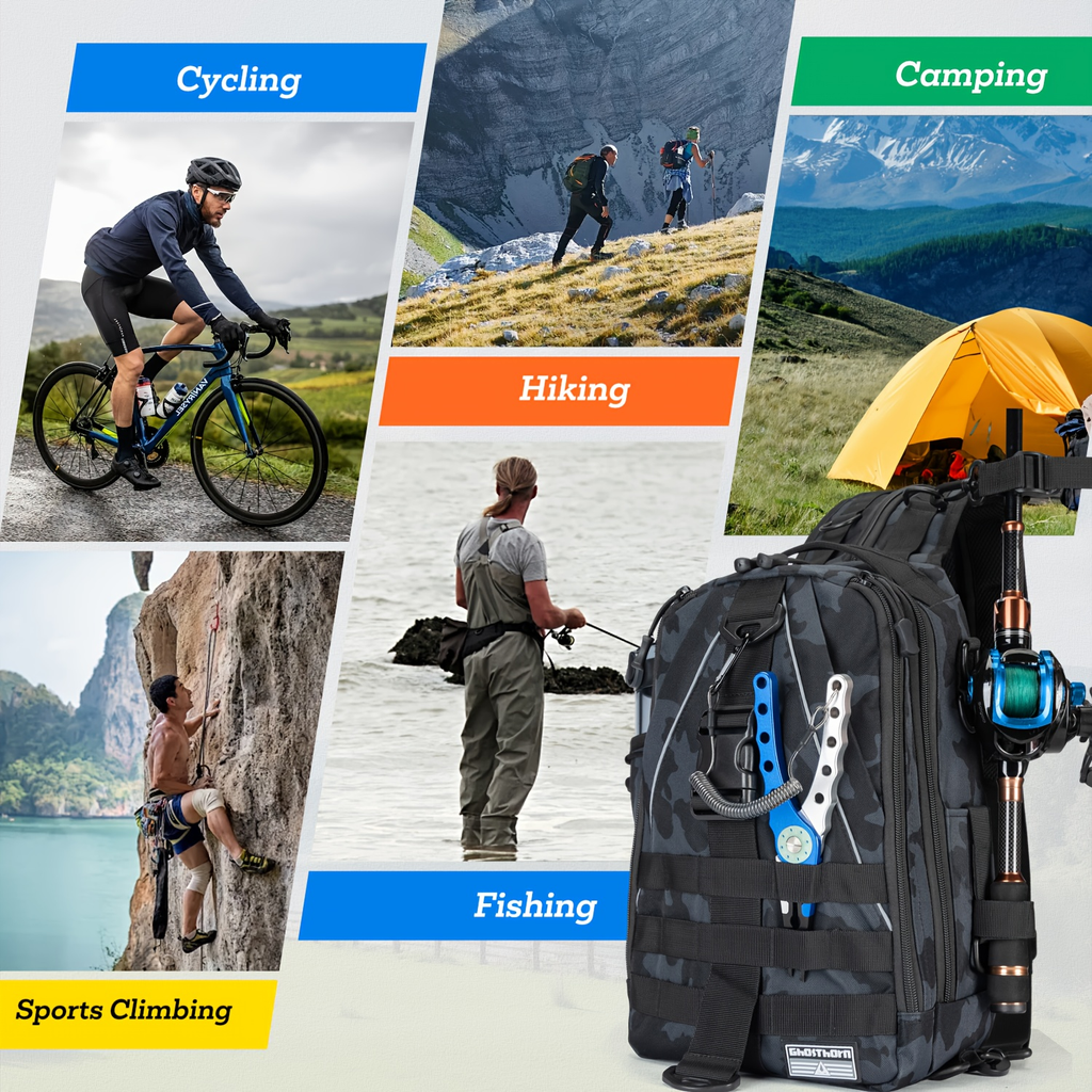 Waterproof Fishing Backpack Tackle Sling Bag | Rod Holder Daypack for Shore, Kayak & Fly Fishing | Men Women Outdoor Gear - product image 11