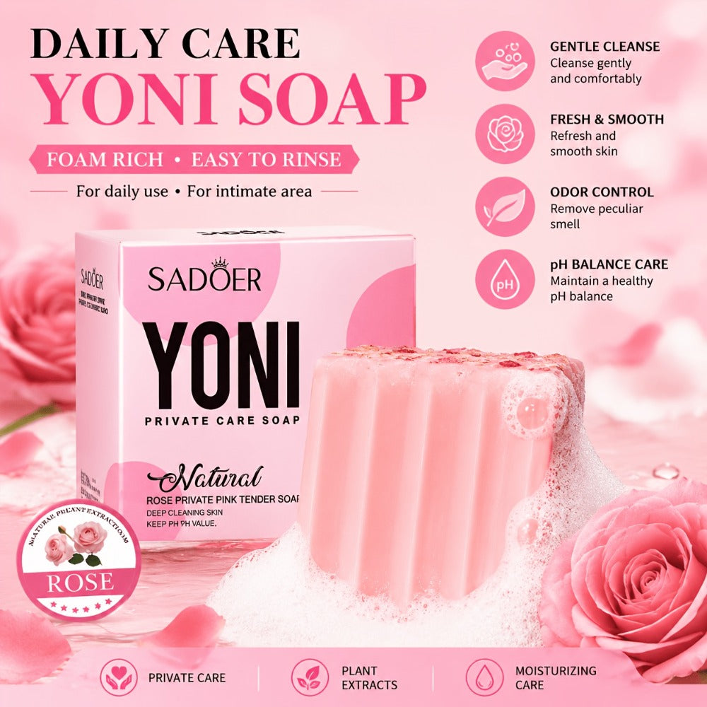 Intimate Cleansing Soap Rose Essence Built-in Bubble Net Rich Foam pH Balance Moisturizing Private Parts Soap for Women Peach Strawberry 2pcs 4pcs - product image
