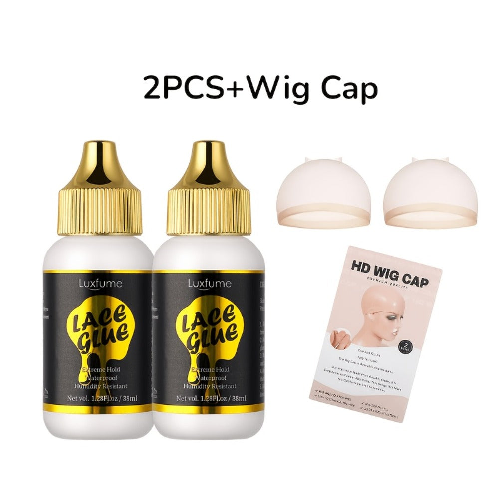 Lace Glue for Wigs Strong Hold Invisible Bonding Adhesive Waterproof Extreme Hold Fast Drying Lace Front Wig Glue for Daily Wear Styling 2pcs Set - product image 3