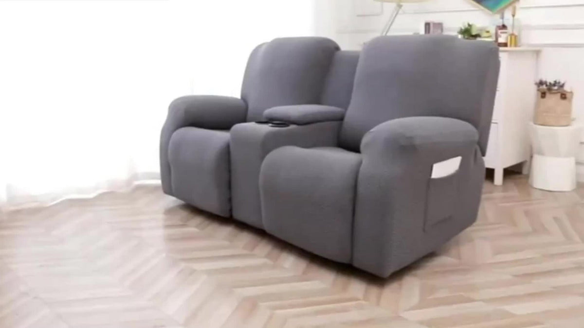 Chenille Recliner Sofa Cover 3 Seater High Stretch Thickened Hooked Fabric - Machine Washable Wear Resistant Couch Slipcover | Sand Color Light Grey Chocolate | Living Room Bedroom - product image 14
