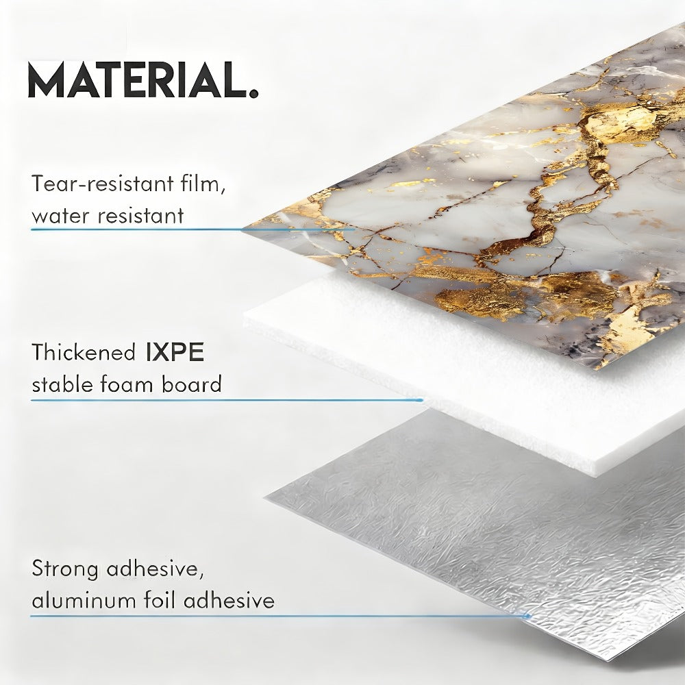Self-Adhesive Marble Tile Stickers 11.8x11.8in Peel and Stick Wall Tiles for Bathroom Kitchen Backsplash – Waterproof 3D Glossy Imitation Marble Wall Panel, Easy to Install, 50 or  - product image 25