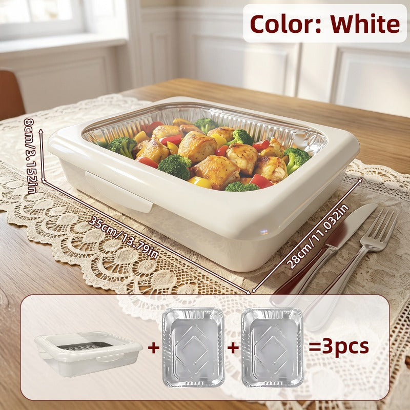 Aluminum Foil Insulated Food Tray Set 2-in-1 Reusable Stand with 2 Disposable Foil Trays for Potluck Picnic BBQ Party Outdoor Gatherings Thanksgiving Christmas - 1 Tray + 2 Foil Tr - product image 28