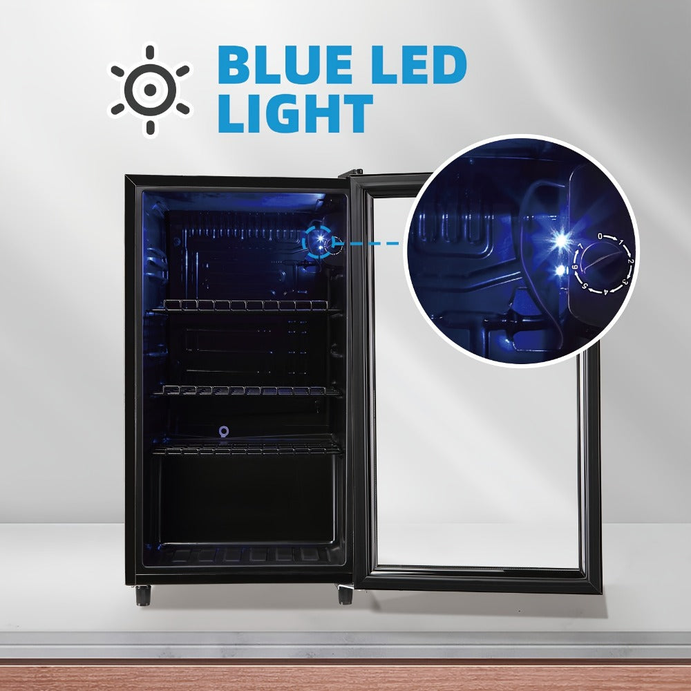 Beverage Refrigerator with Glass Door – Mini Fridge 2.0/3.5/4.0 Cu Ft, LED Lights, Adjustable Shelves, R600a Cooling for Beer, Wine & Drinks, Home, Office & Bar - product image 9