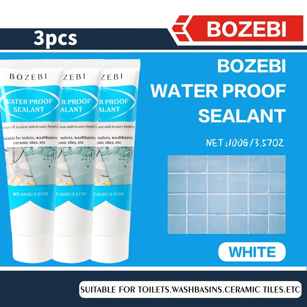 Waterproof Tile Grout Sealant Gap Filler for Kitchen & Bathroom – Odorless Strong Adhesive Tile Refill Agent for Sink Floor Wall Cracks, White 100g (3-Pack) - product image 3