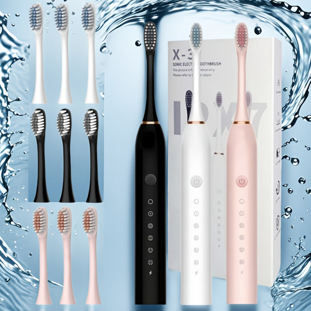 Sonic Electric Toothbrush with 6 Modes & Smart Timer – USB Rechargeable, Soft Bristles for Sensitive Gums, Whitening Oral Care for Men & Women, Black White Pink - product image 9