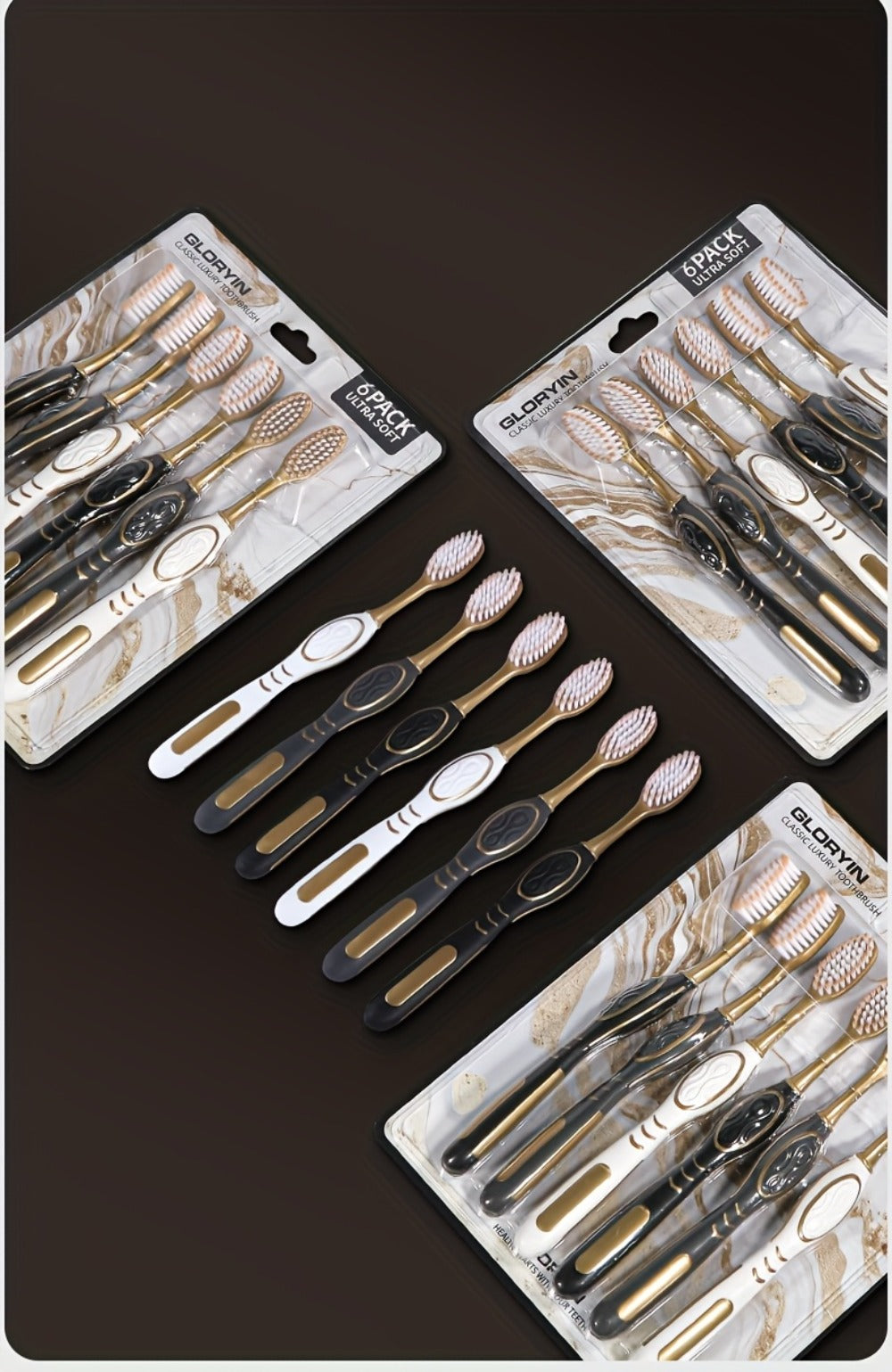 Gloryin Soft Bristle Toothbrush Set Anti-Slip Olive Handle Full Size Head Gentle Gum Care Daily Oral Hygiene for Adults Couples Household Travel 6pcs 12pcs Value Pack - product image 14