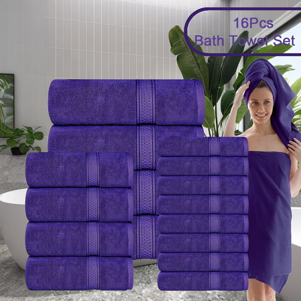 Luxury Soft Towel Set 8 or 16 Piece - Thickened Quick Dry Skin Friendly High Absorbency Bath Towels Hand Towels Washcloths | 13+ Colors | Home Hotel Travel Fitness Spa Gift Set - product image 19
