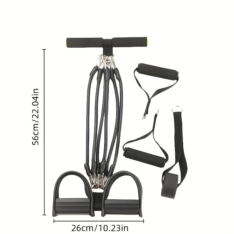 TPE Stackable Exercise Bands for Sit-Ups, Leg & Ab Workouts, Adjustable Strap, 50 / 100 / 150 lb Options, Home Gym Strength Training for Men & Women, Black - product image 4
