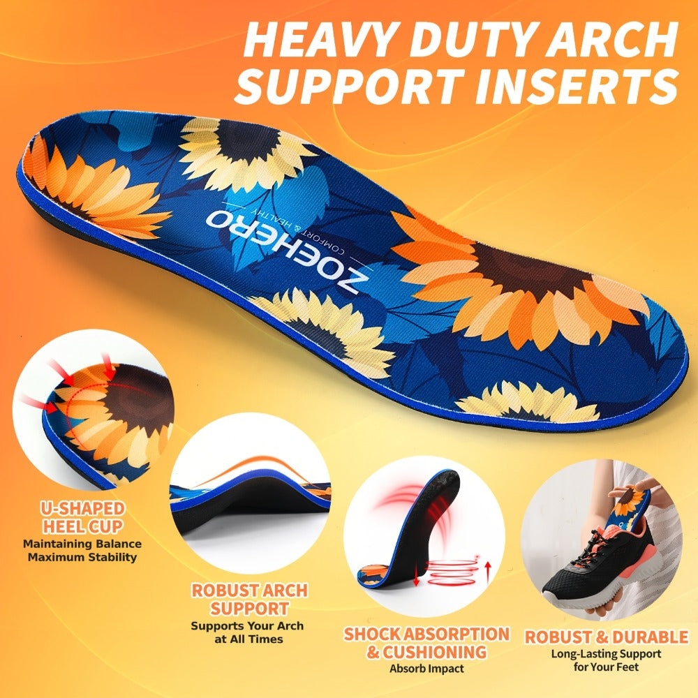 Arch Support Insoles for Men & Women - Heavy Duty Flat Feet Shoe Inserts for All-Day Standing, Running, Walking & Work Boots - Deep Heel Cup, Shock Absorption, 10 Sizes No Trimming - product image 4