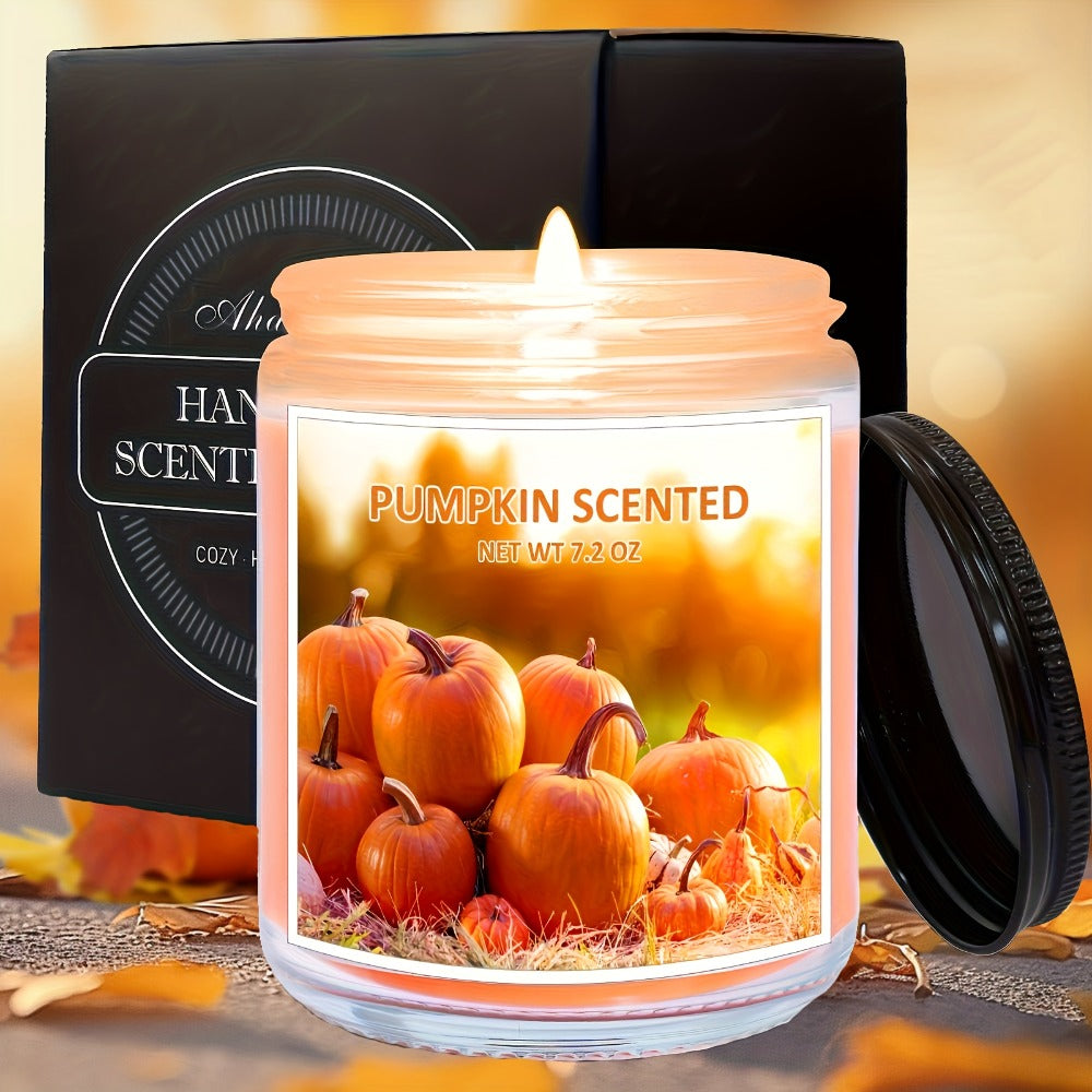 Scented Candle Soy Wax – Pumpkin & Apple Cinnamon Fall Autumn Jar Candle, 7.2oz 50+ Hour Burn, Cozy Home Fragrance Gift for Women & Men, Friends, Family & Coworkers, Christmas & Va - product image 3