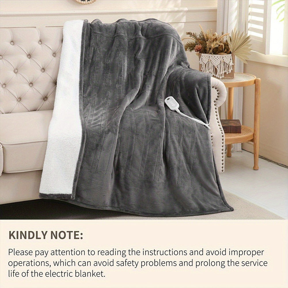 Electric Blanket with Temperature Control and Timer – Extra Large Flannel Heated Blanket, 8 Levels 10-Hour Auto-Off, Machine Washable, PTC+NTC Overheat Protection, Throw Twin Full  - product image 9