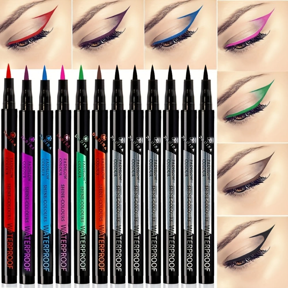 Fine Tip Liquid Eyeliner Pen 12-Pack – Long-Lasting Smudge-Free Precision Eye Liner, Natural Makeup Effect No Tingle Formula, All Skin Tones, Daily Wear Performances & Parties Wome - product image 7