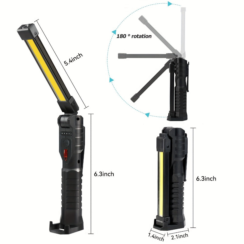 COB LED Work Light Magnetic Base Rechargeable USB 20000 Lumens 7 Modes 180° Rotation Portable Hanging Flashlight with Built-in Battery Power Bank Function for Workshop Garage Car R - product image 6