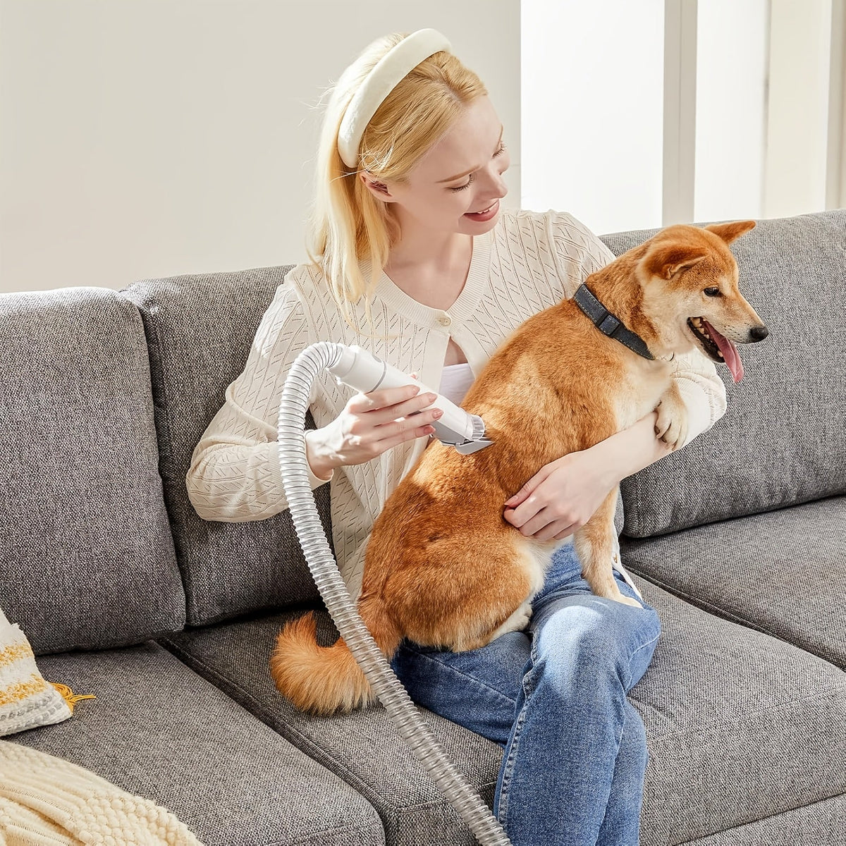 5-in-1 Grooming Kit for Dogs & Cats, 3 Suction Modes, Low-Noise, 5 Grooming Tools, Hair Clipper & Vacuum All-in-One – Pet Grooming Vacuum Cleaner with Cordless - product image 6