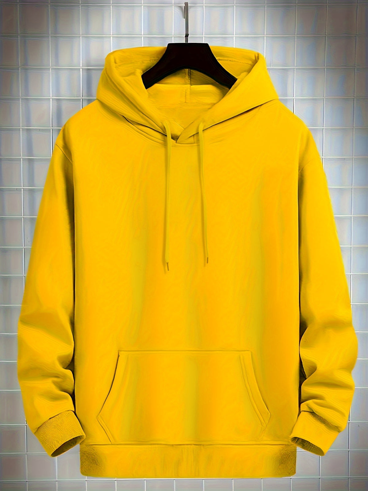4 Simple Solid Color Hoodies with Kangaroo Pockets, Casual Hoodie for Men - product image 16