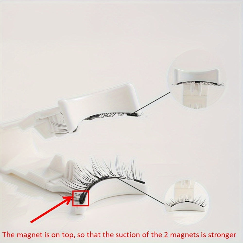 Natural Slim Nude Magnetic Eyelashes with Eyelash Curler — 3D Glue-Free Reusable Transparent Soft Stem Strong Magnetic Force Eye-Enlarging False Lashes for Daily & Office Wear, 1 P - product image 9