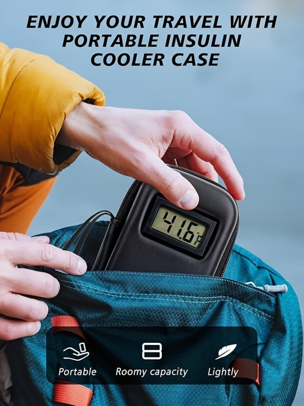Insulin Cooler Travel Case with Temperature Display – Portable Diabetic Medication Bag with 2 TSA Approved Ice Packs for Insulin Pens, Vials & Diabetic Supplies, Keeps Insulin Cold - product image 11