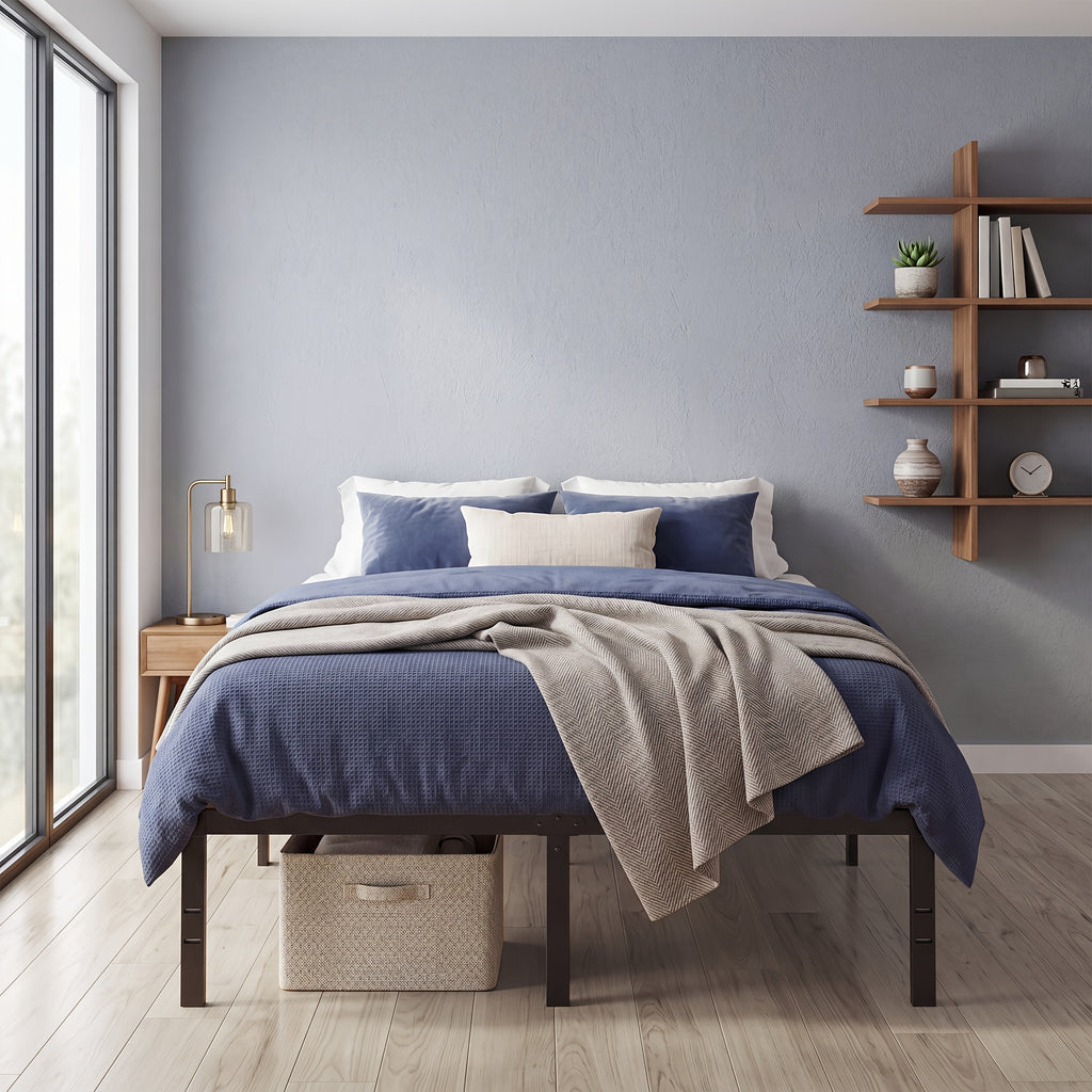Heavy Duty Metal Platform Bed Frame with Under-Bed Storage, No Box Spring Needed, 14/16/18 Inch Height, Twin/Full/Queen/King Size - product image 14