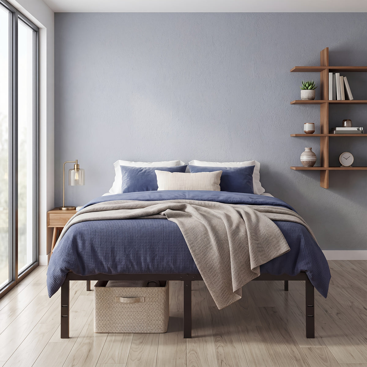 Heavy Duty Metal Platform Bed Frame with Under-Bed Storage, No Box Spring Needed, 14/16/18 Inch Height, Twin/Full/Queen/King Size - product image 14