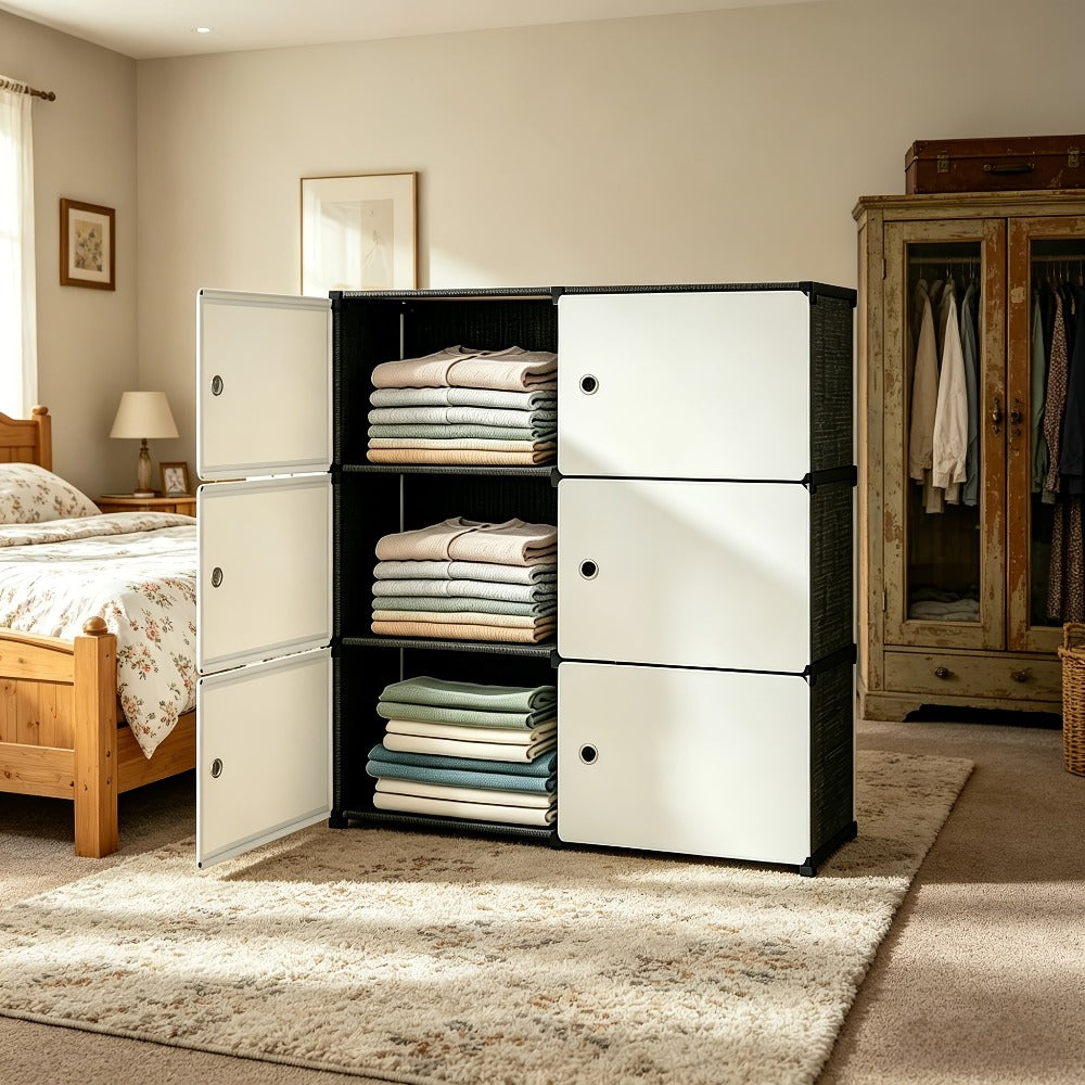 Modular Storage Cabinet with Magnetic Door, 3-Tier & 4-Tier Closet Organizer, Large Capacity Wardrobe Storage Unit, Dust-Proof Odor-Free Stackable Shelves, Easy Assembly for Bedroo - product image 7