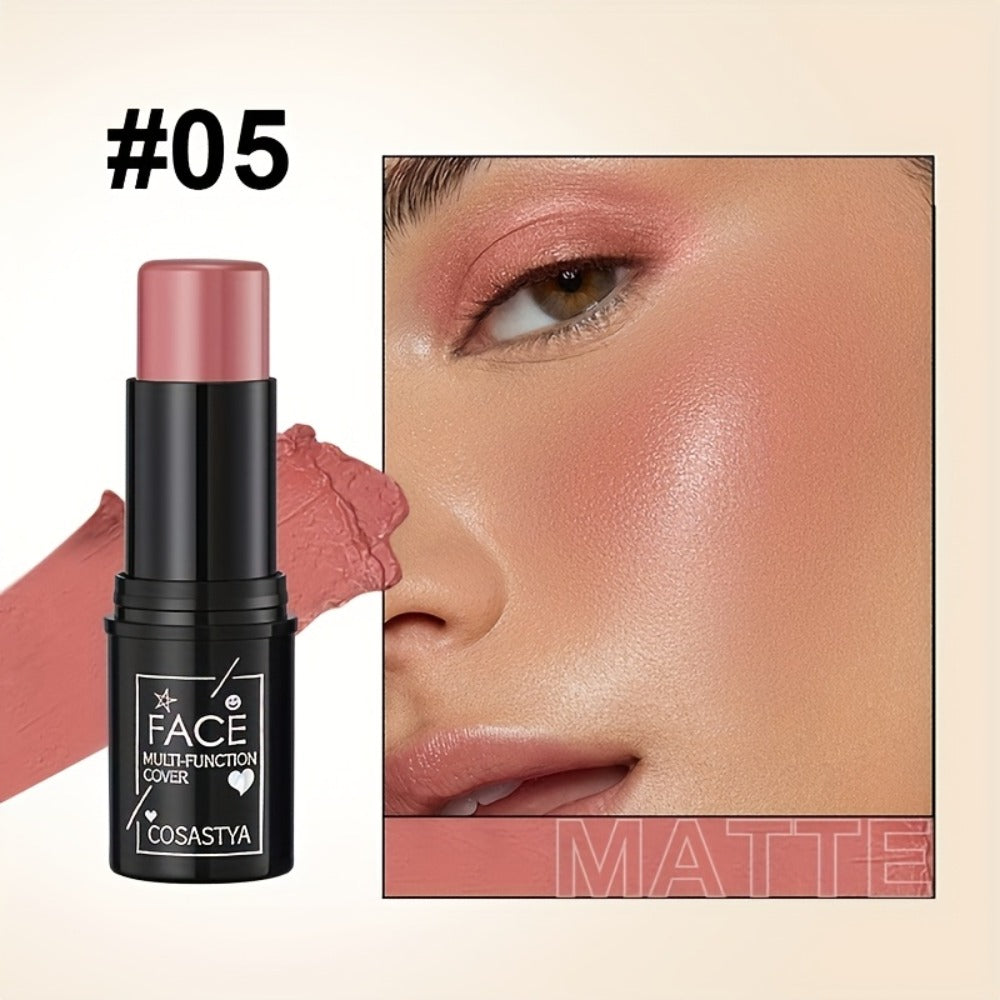 Blush Stick Makeup Set 6 Piece — 3-in-1 Waterproof Blush Eyeshadow Touch-Up Sticks, All-Day Moisturizing Glossy Shimmer, Multi-Color Pink Brown Natural Face Makeup for Women - product image 16