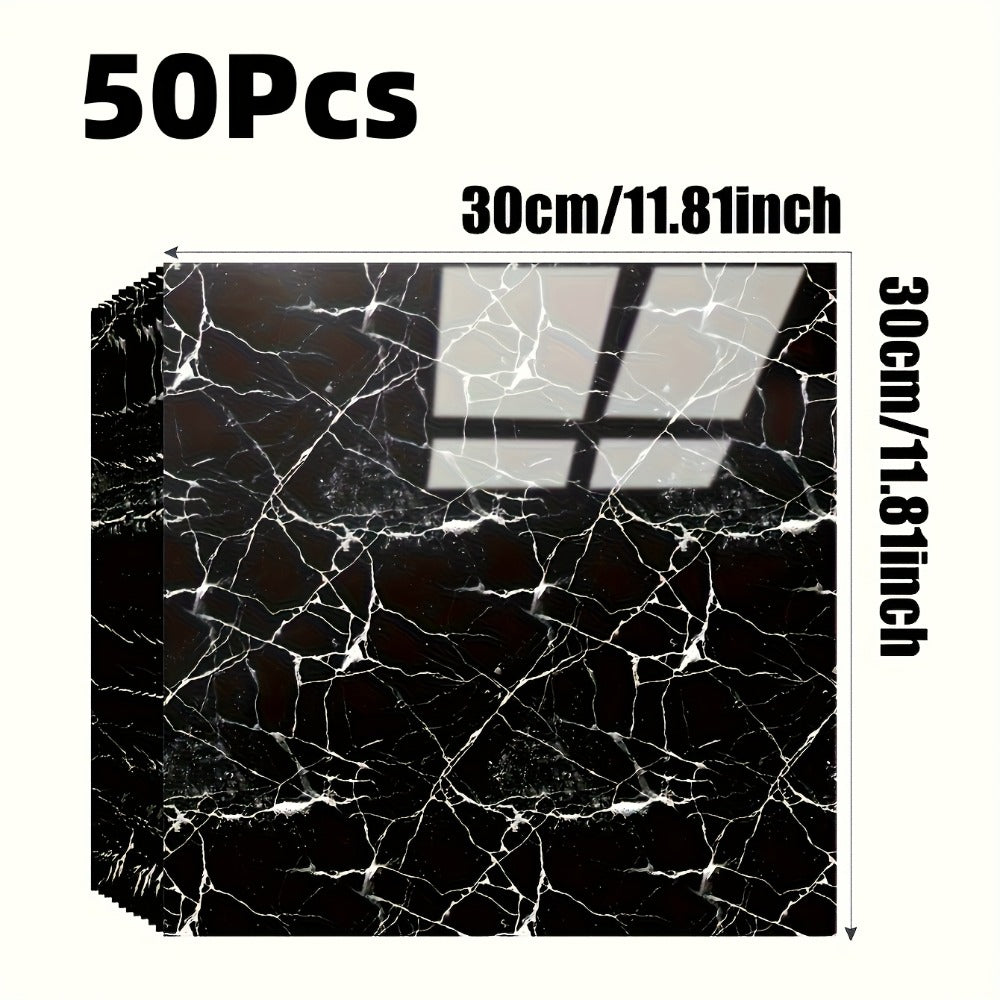 Peel and Stick Wall Tile Stickers Marble Pattern Self-Adhesive Waterproof Glossy Wallpaper 50/100Pcs for Kitchen Bathroom Living Room Home Decor - product image 4