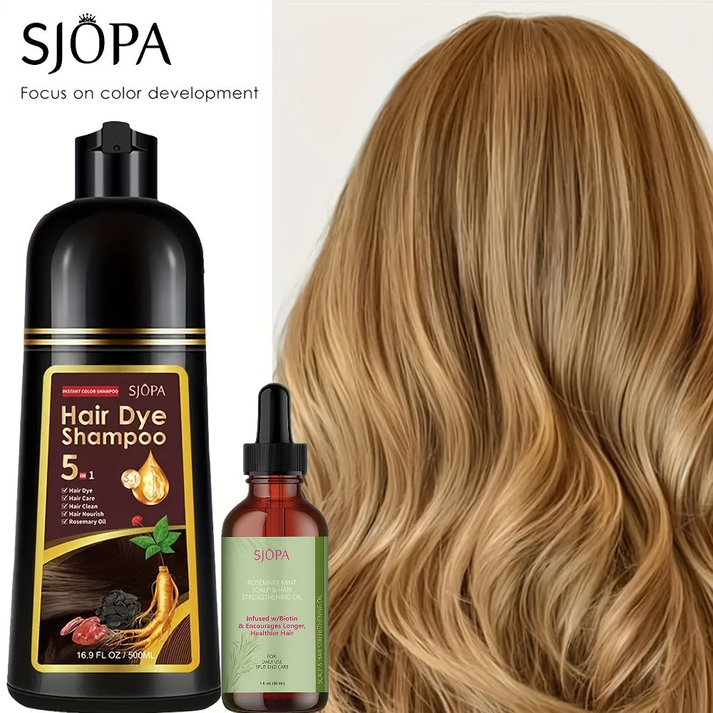 Hair Color Shampoo 5-in-1 Instant Gray Coverage Color Dyeing Conditioner 16.9oz – SJOPA No Ammonia Safe Natural Formula 12 Shades Unisex Men Women - product image 12
