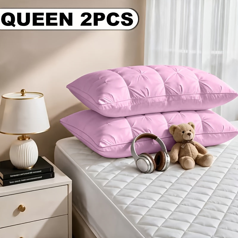 2 Luxury Hotel-quality Pillows, Queen/King Size, with High-resilience Plush Pillow Cores and Hypoallergenic Polyester Fabric, Soft and Comfortable - product image 5