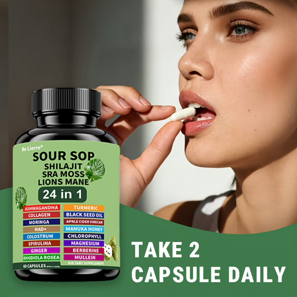 Sea Moss Capsules 24-in-1 with Soursop, Lion's Mane, Shilajit & 20 More Superfoods — Gut Health, Immune Support, Brain & Antioxidant Defense Formula for Women & Men - product image 7