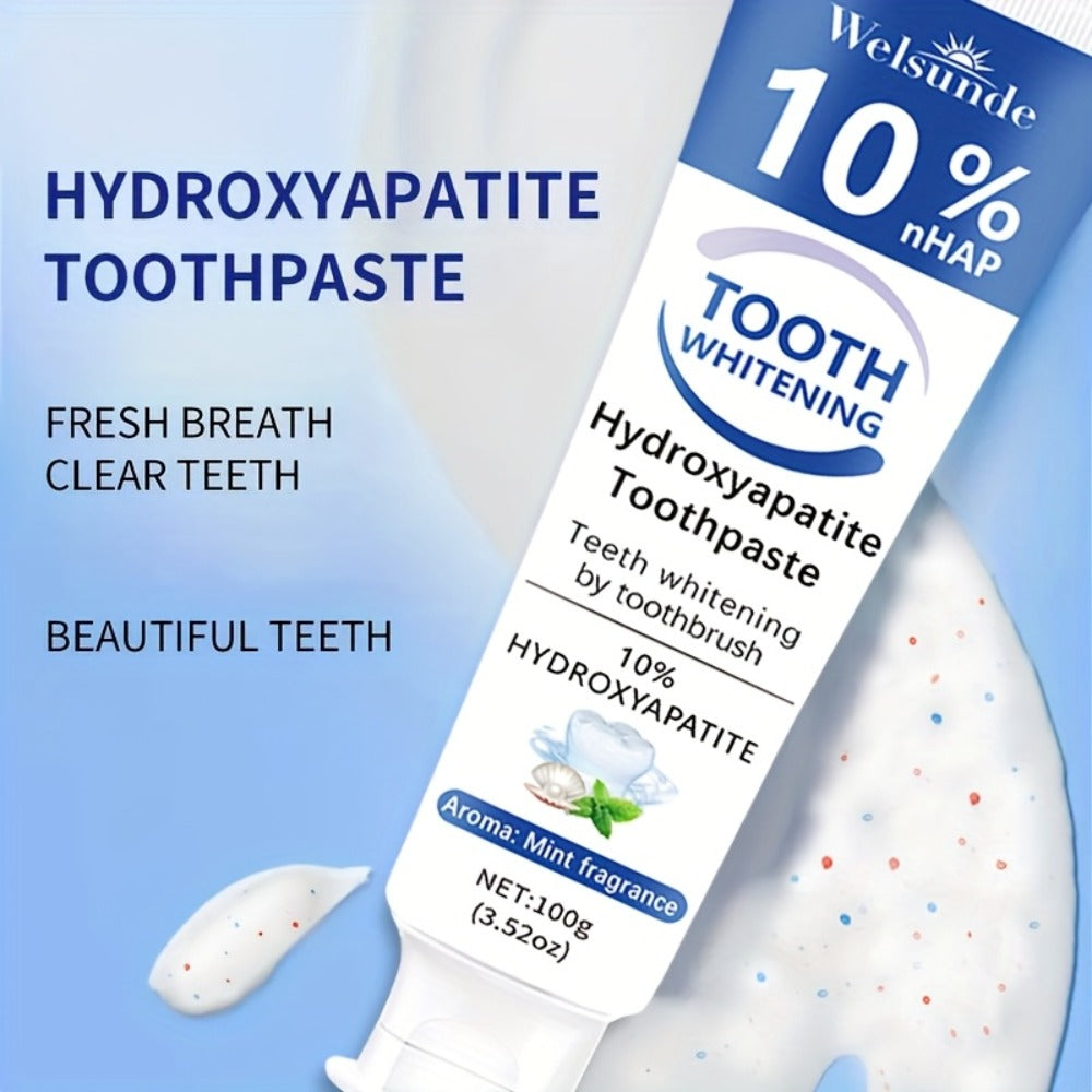 Nano Hydroxyapatite Toothpaste 2-Pack 10% HAp European Formula — Remineralizes Enamel, Deep Cleans & Whitens, Fluoride-Free, Gentle on Gums, Minty Fresh Breath, 100g/3.52oz Each - product image 12