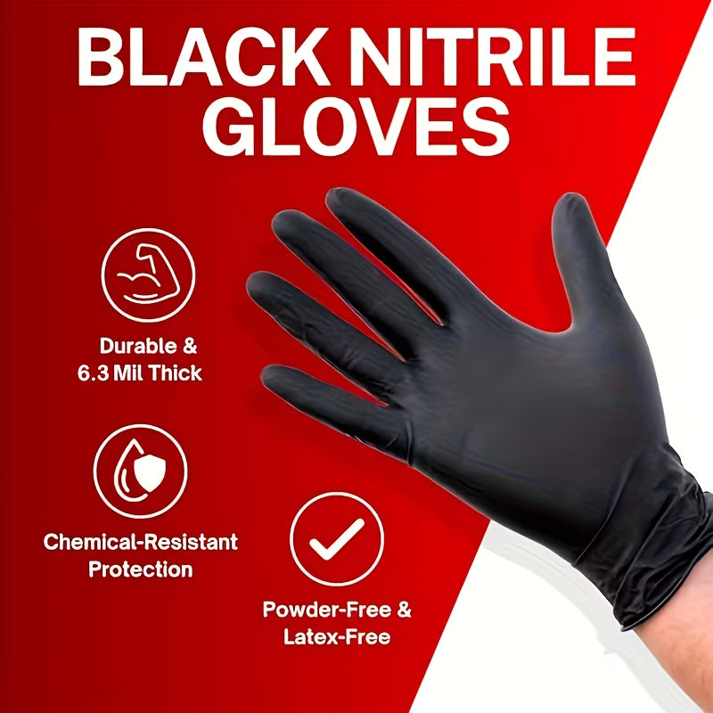 200pcs, Black Nitrile Disposable Gloves, High-Density, Flexible Fit, Chemical Resistant, Industrial-grade Latex-free, Specially Designed For Maintenance Teams - product image 8
