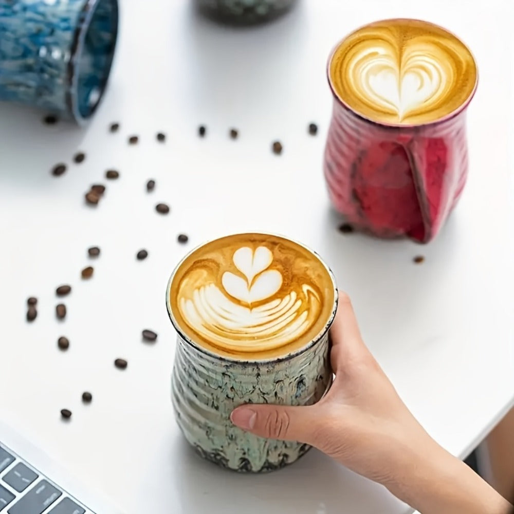 Ceramic Coffee Mug 18 Oz – Vintage Kiln-Fired Hand Warmer Cup with Speckled Glaze – Insulated Large Coffee Cup for Home & Office – Unique Gift for Christmas, Valentine's Day & Holi - product image 8