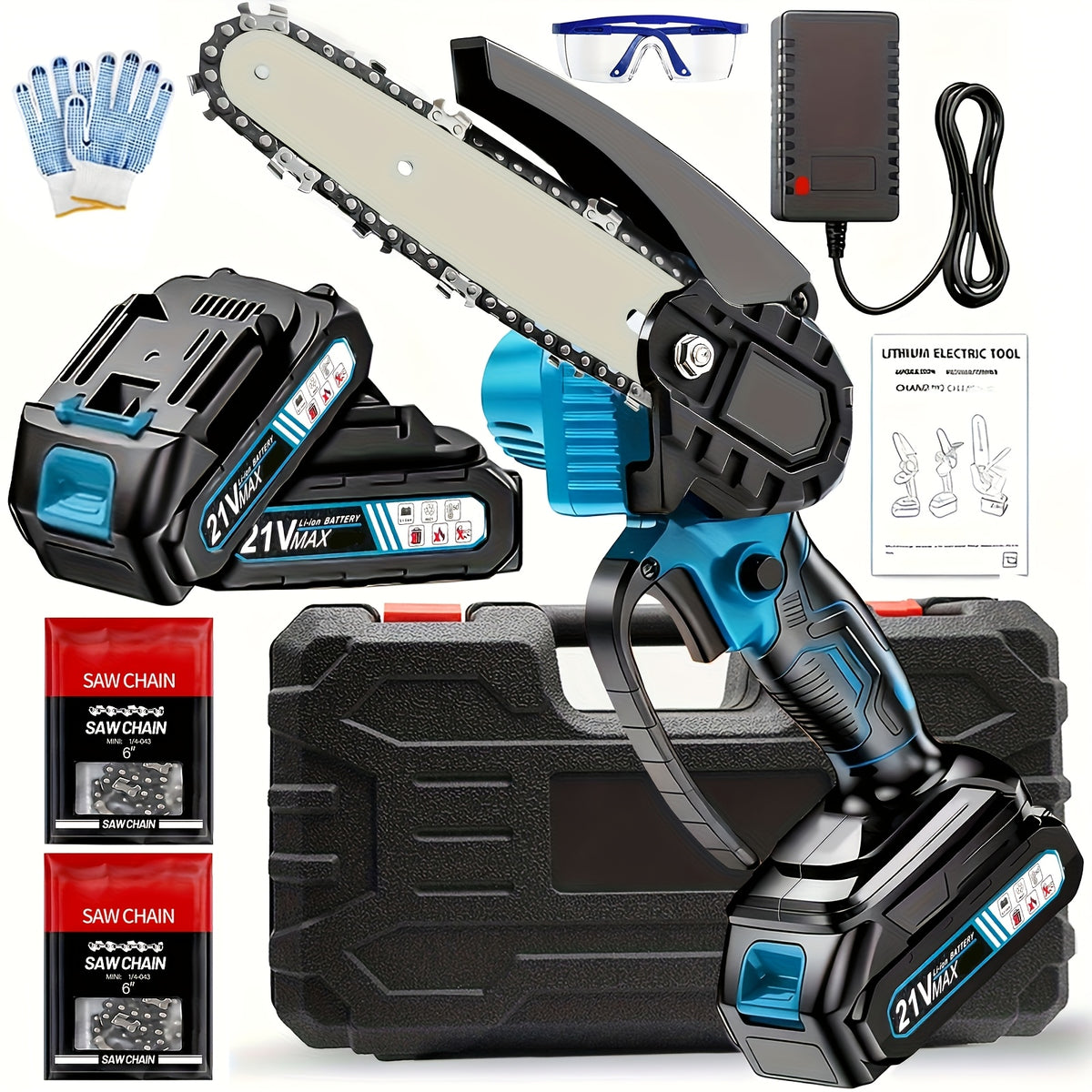 ShinyLink Cordless Mini Chainsaw Suitable for Tree Trimming, 6-Inch Handheld Electric Chainsaw with Battery, Lightweight Portable Chainsaw for Yard Work, Wood - product image 6