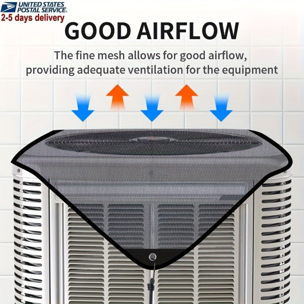 Outdoor Air Conditioner Cover 26"x26", Universal PVC Mesh AC Unit Protector, Prevents Leaves Debris Snow, Weatherproof Outdoor AC Cover for Winter Christmas Season - product image 2