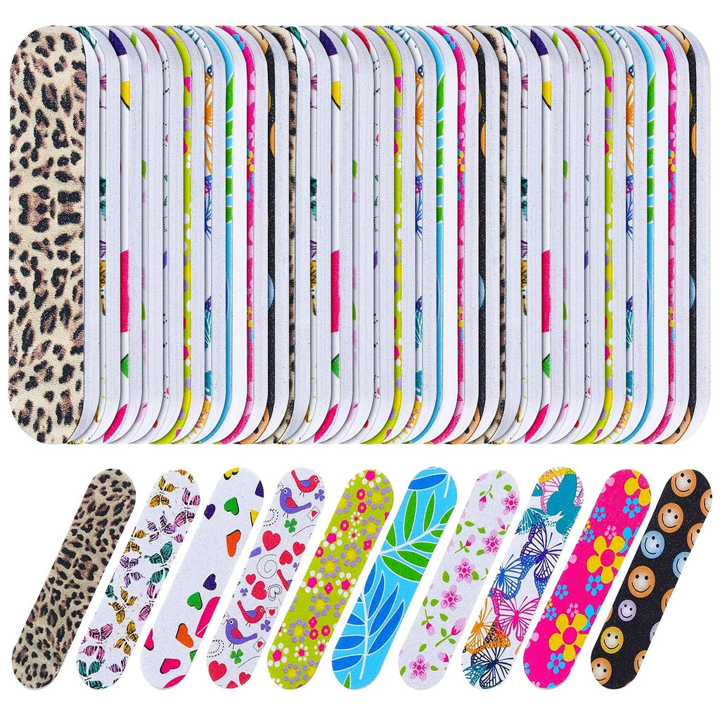 Nail Files Bulk 150 Pack Double Sided Emery Board Colorful Floral Oval Shape Disposable Nail File Set for Nail Shaping Smoothing Home Manicure Pedicure Salon Supply Women - product image 6