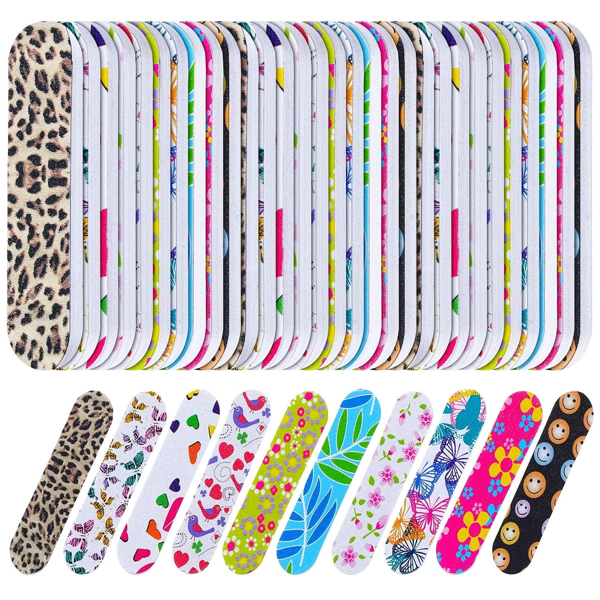 Nail Files Bulk 150 Pack Double Sided Emery Board Colorful Floral Oval Shape Disposable Nail File Set for Nail Shaping Smoothing Home Manicure Pedicure Salon Supply Women - product image 6