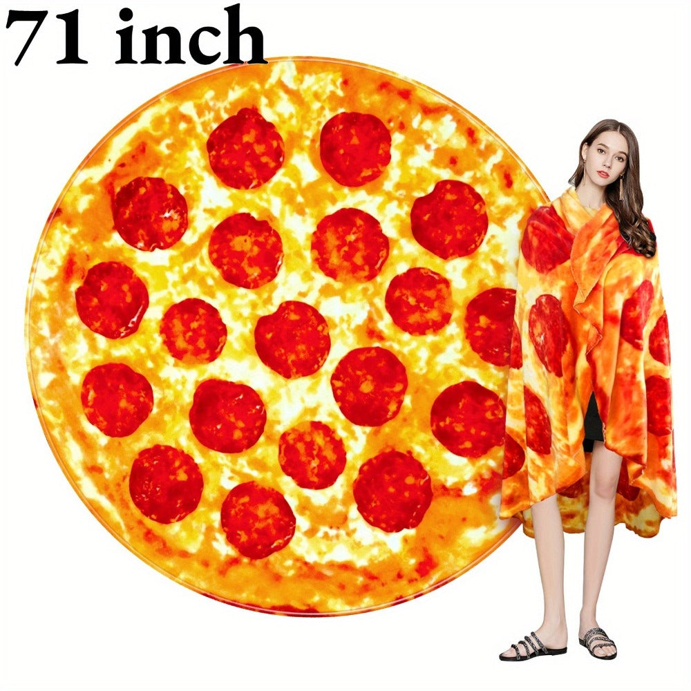 Food Print Flannel Throw Blanket - Funny Pizza Donut Pancakes Digital Print 250GSM Soft Cozy Lightweight All-Season Foodie Throw for Couch Sofa Bed Office Camping Travel - product image 2