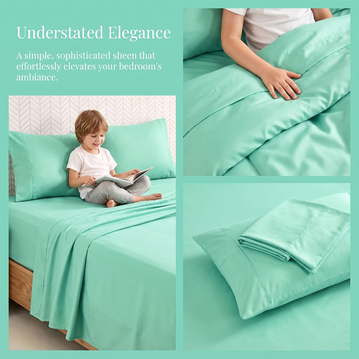 Deep Pocket Bed Sheet Set, Soft Brushed Fabric, Breathable All Season, Easy Care Kids Bedding, Great Christmas & Halloween Gift for Kids, Bedroom Dorm Use - product image 8