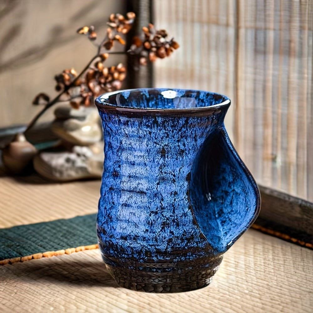 Ceramic Coffee Mug 18 Oz – Vintage Kiln-Fired Hand Warmer Cup with Speckled Glaze – Insulated Large Coffee Cup for Home & Office – Unique Gift for Christmas, Valentine's Day & Holi - product image 3