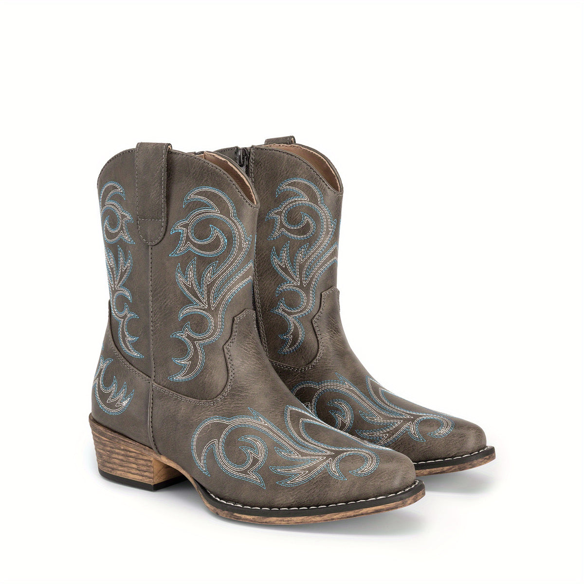 Women Cowboy Boots Ankle Boots Vintage Embroidered Geometric Pattern High-Top Cowboy Boots Western Retro Boot Comfortable Square Toe Elegant Classic Cool Brand - product image 24