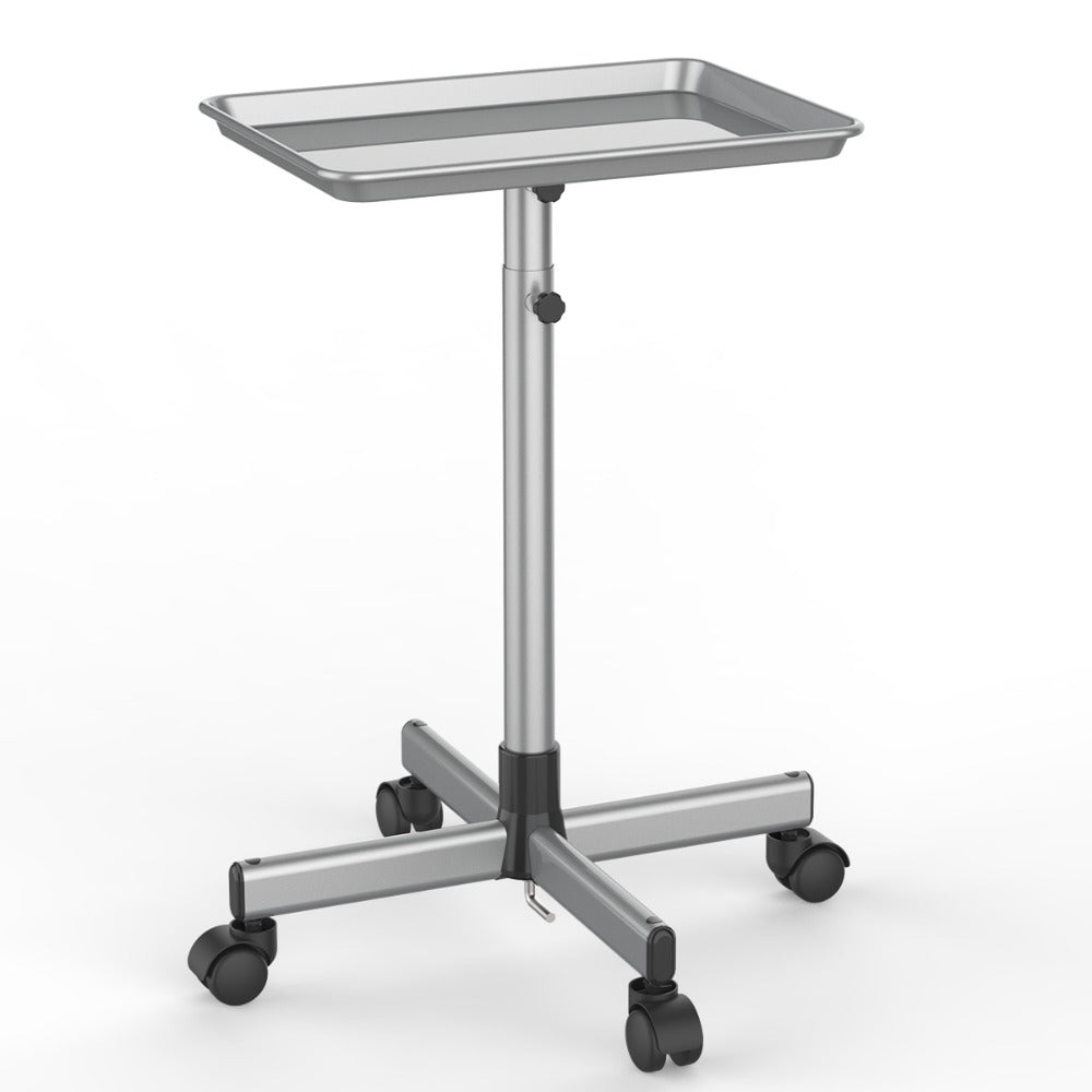 Salon Rolling Tray Trolley on Wheels Height Adjustable 30"-42" – Silver Mobile Salon Cart for Nail Tech, Esthetician, Barber, Hair Stylist & Beauty Station Tool Organizer - product image 10