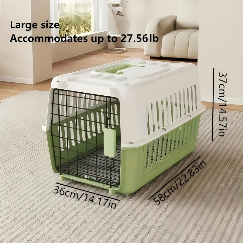 & FAA Certified Dog Cat Travel Crate, Breathable Portable Pet Carrier Box with Buckle Closure & Easy Assembly for Airplane Cabin Transport, 3 Colors 2 Sizes | Airline Approved Pet Carrier