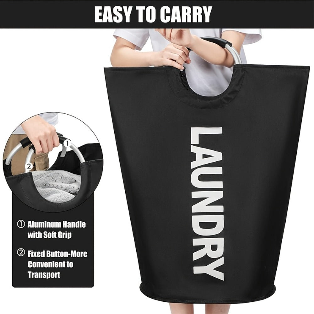 Laundry Basket 2pcs Large Foldable 25.1 Gallon, Collapsible Elevated Hamper with Half-Ring Handles for Bedroom, Bathroom & Laundry Room, Multiple Color Options - product image 8