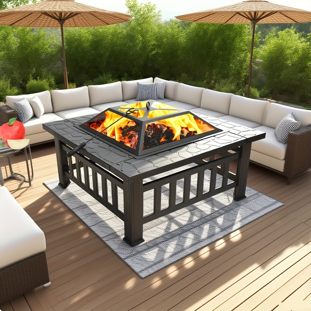 Wood Burning Fire Pit Portable Outdoor Metal Bowl Fire Pit for Backyard BBQ Camping Patio Parties Black - product image