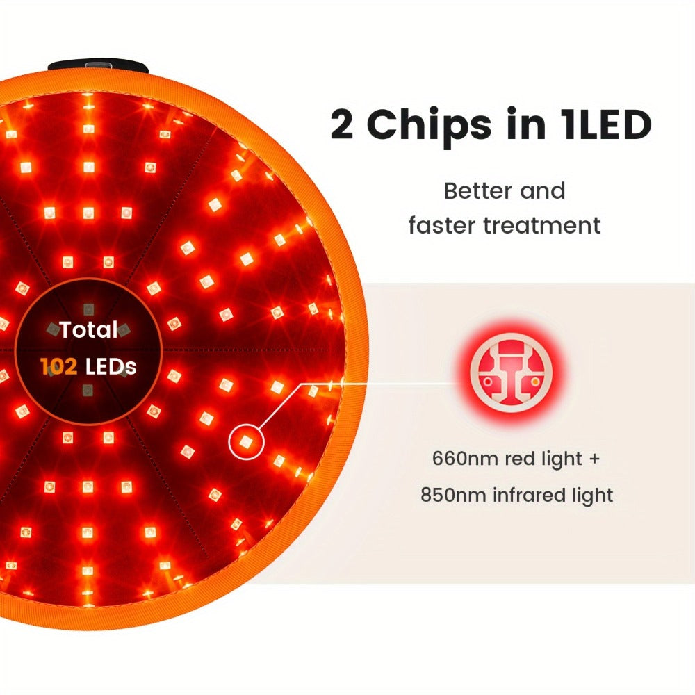Red Light Therapy Cap 101 LEDs Detachable LED Panel Infrared Light Hat for Brain Relaxation Insomnia Relief Head Pain Treatment Hair Growth Scalp Care - product image 5
