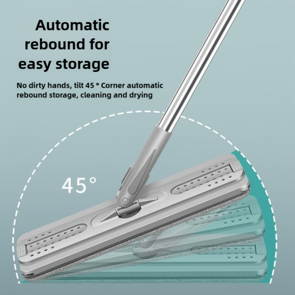 Flat Mop with Bucket Set, Hands-Free Wringing Floor Mop, 6 Replacement Microfiber Cloths, Wet & Dry Dual-Use, Durable Plastic Frame, for Hardwood Tile Laminate Bedroom Kitchen Livi - product image 6