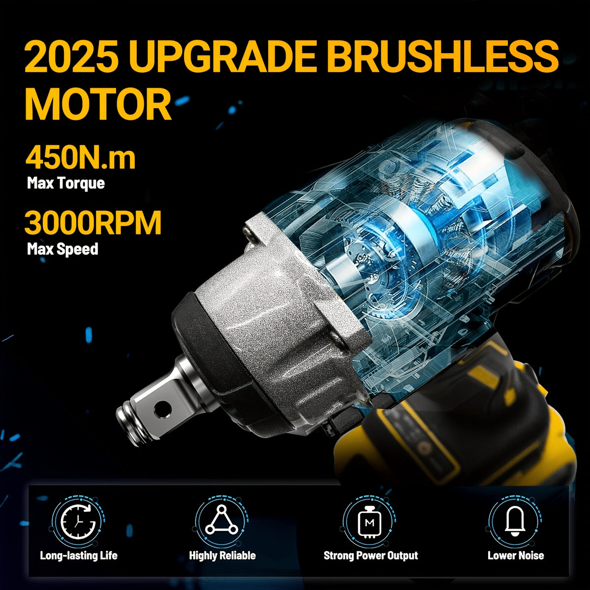 21V Impact Wrench Kit with 3000Mah Lithium-Ion Battery and Heavy Duty Motor - Wireless Drill/Driver Compatible for Car, Truck, Motorcycle, Repair - Ideal Gift - product image 10