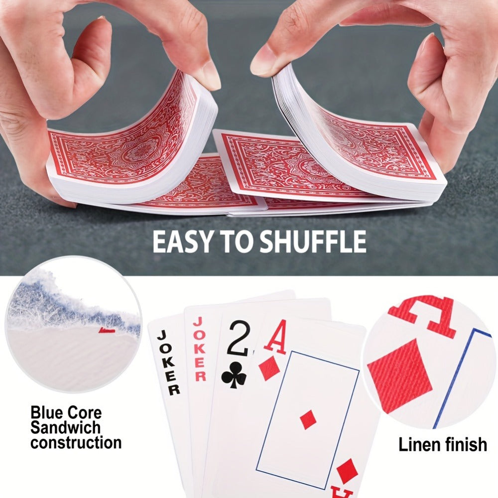 Large Print Poker Size Card Set for Texas Hold'em Blackjack Euchre Bridge Family Game Night Party & Senior Players | Jumbo Index Playing Cards 12 Decks (6 Red - product image 6